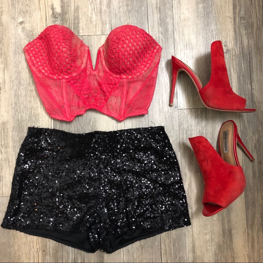 Black Sequins Shorts